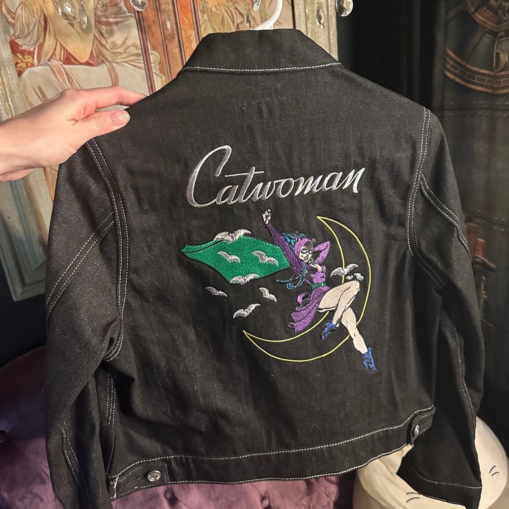 DC comics Jean Jacket with Catwoman Design